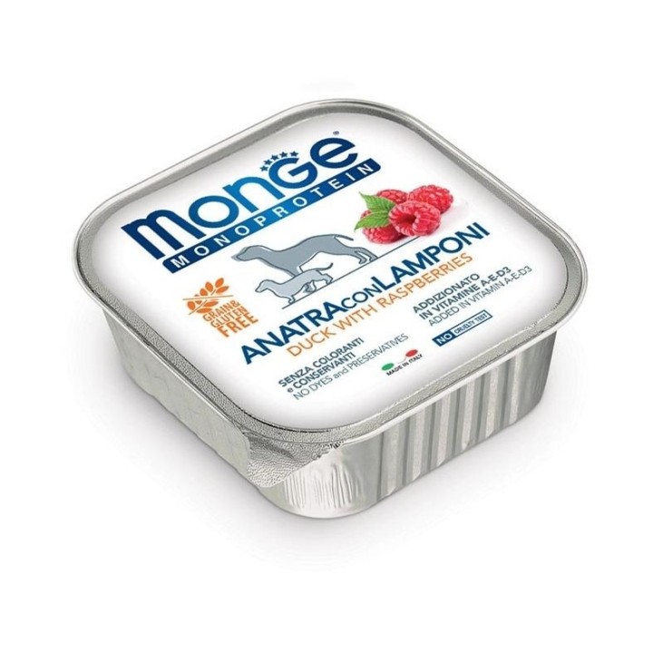 MONGE Fruit Dog Monoprotein Ente mit Himbeeren 150 g