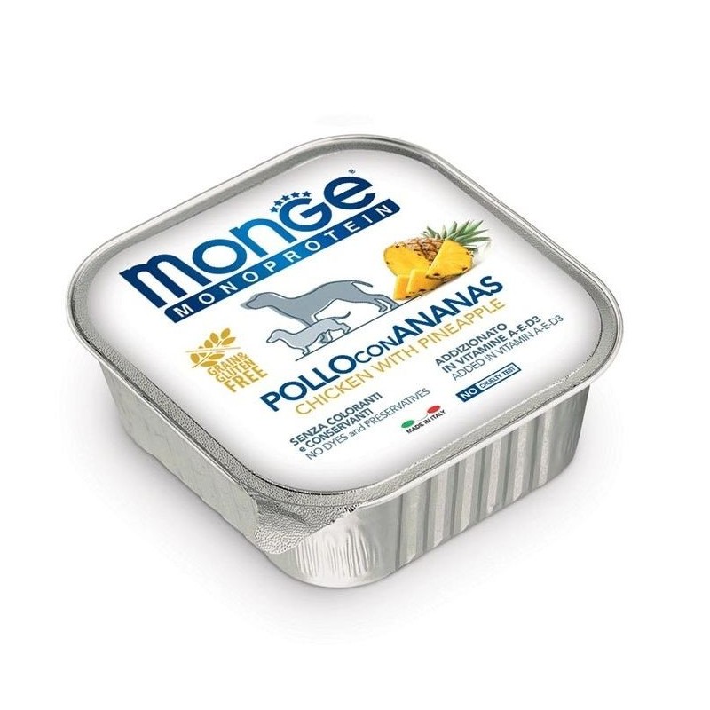 MONGE Fruit Dog Monoprotein Hühnchen mit Ananas 150 g