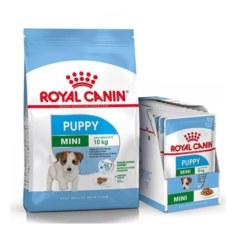 ROYAL CANIN MINI Puppy Welpenfutter trocken für kleine Hunde 8 kg + Mini Puppy 12x85 g
