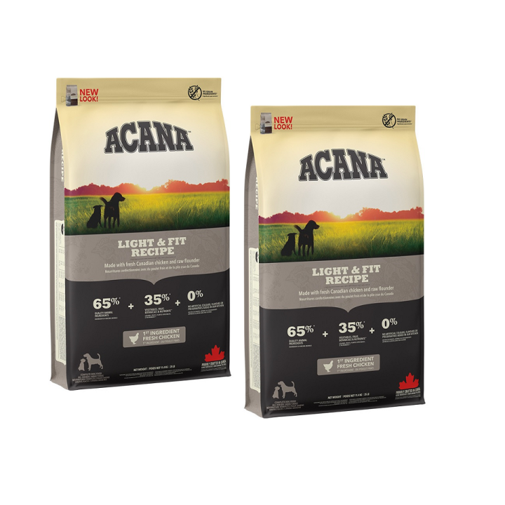 ACANA Light &amp, Fit Dog 22.8 kg (2 x 11.4 kg)