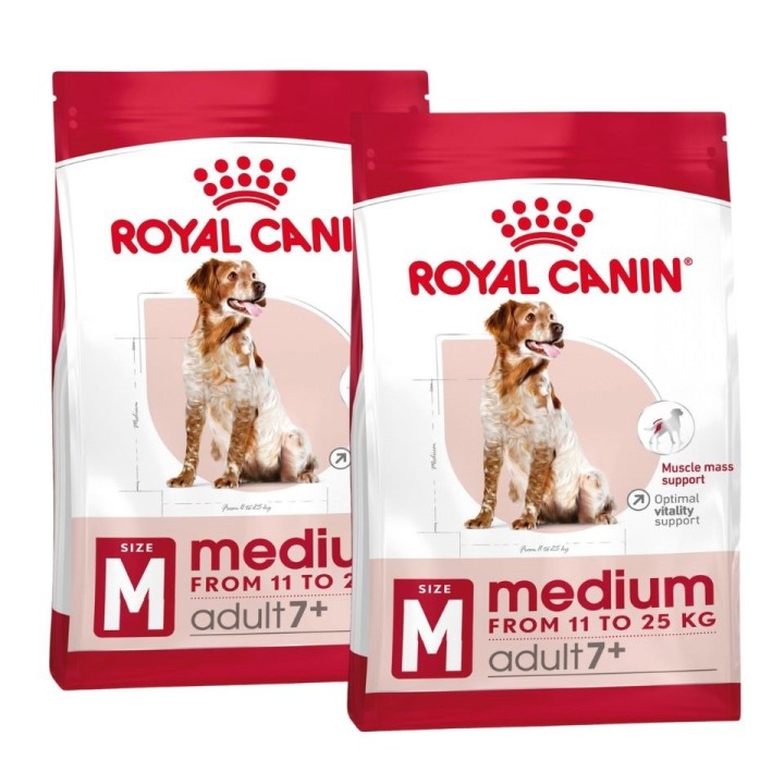 ROYAL CANIN MEDIUM Adult 7+ Trockenfutter für ältere mittelgroße Hunde 30 kg (2 x 15 kg)