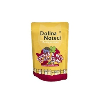 DOLINA NOTECI Superfood Huhn, Rind, Kabeljau 85g Nassfutter für Katzen