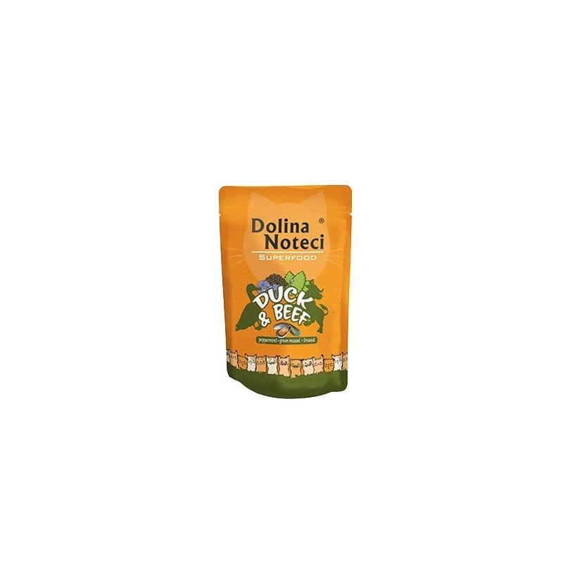 DOLINA NOTECI Superfood Ente und Rindfleisch 85g Nassfutter für Katzen