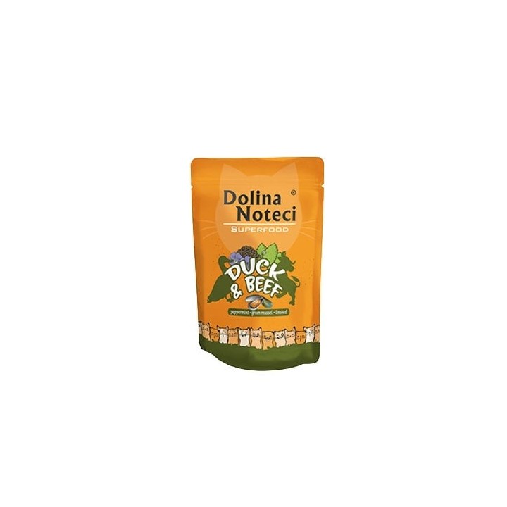 DOLINA NOTECI Superfood Ente und Rindfleisch 85g Nassfutter für Katzen