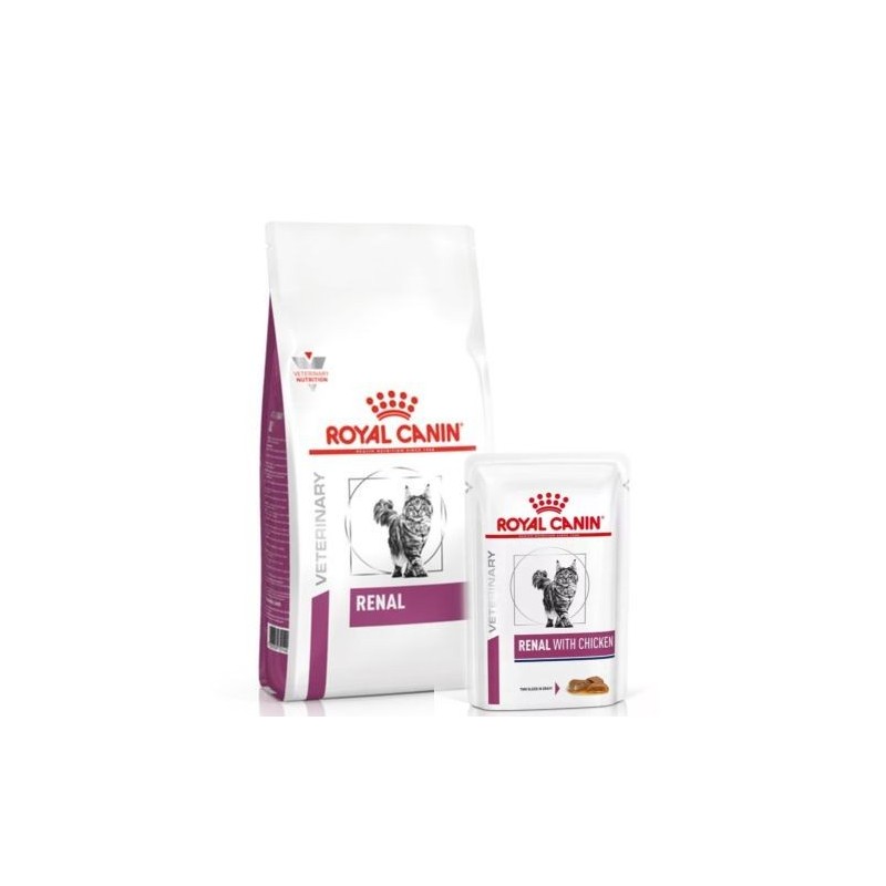 ROYAL CANIN Renal Feline 4 kg + Renal Huhn 12x85g