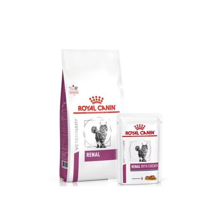 ROYAL CANIN Renal Feline 4 kg + Renal Huhn 12x85g