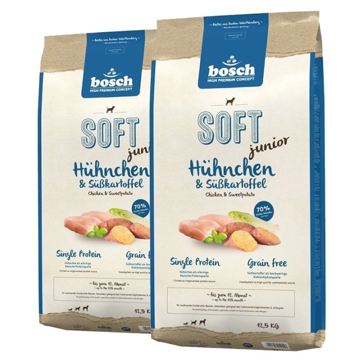 BOSCH Soft Junior Hühnchen &amp, Süßkartoffel 25 kg (2 x 12,5 kg)