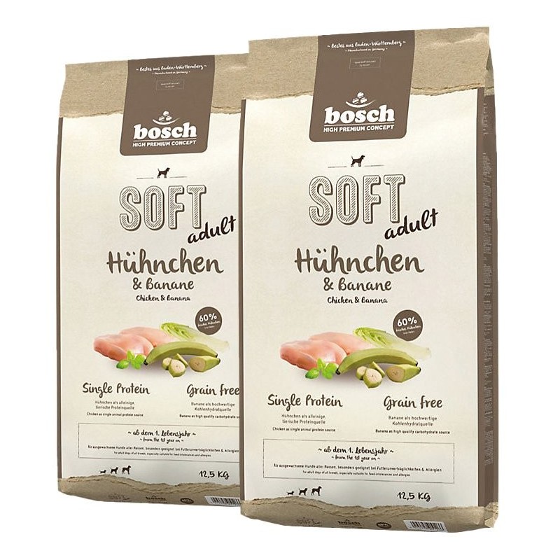 BOSCH SOFT ADULT Hühnchen &amp, Banane 25 kg (2 x 12,5 kg)