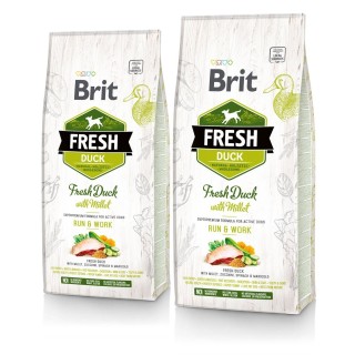 BRIT Fresh duck with millet active run &amp, work 24 kg (2 x 12 kg)