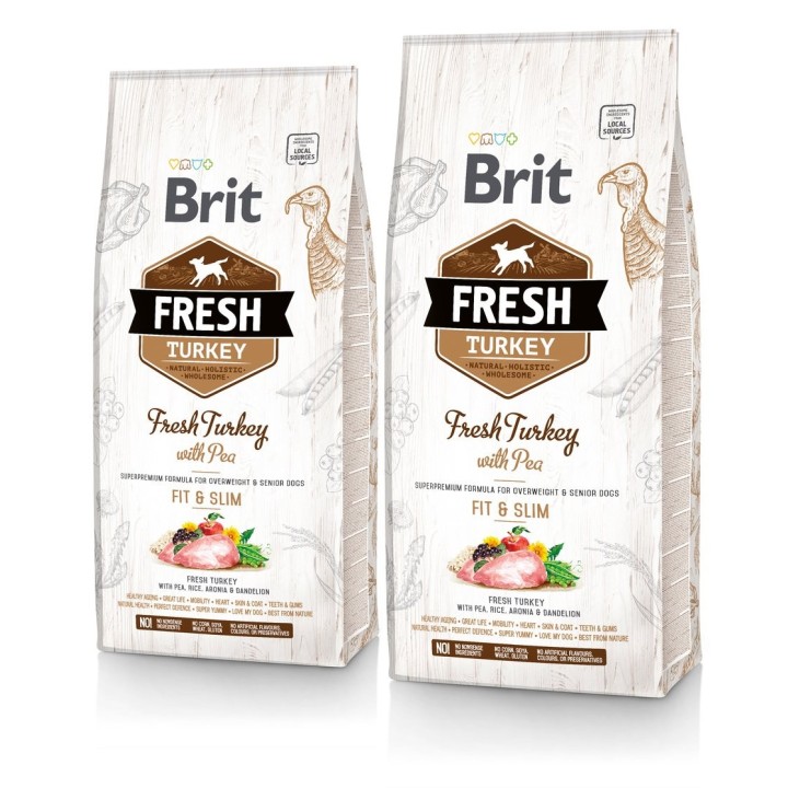 BRIT Fresh turkey with pea light fit &amp, slim 24 kg (2 x 12 kg)