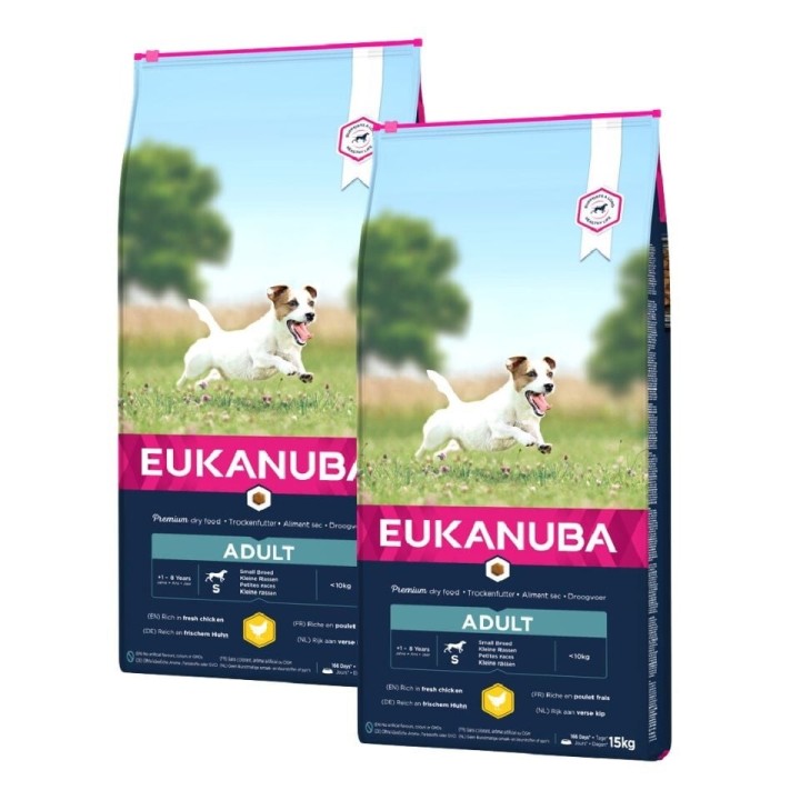 EUKANUBA Active Adult Small Breed reich an frischem Huhn 30 kg (2 x 15kg)