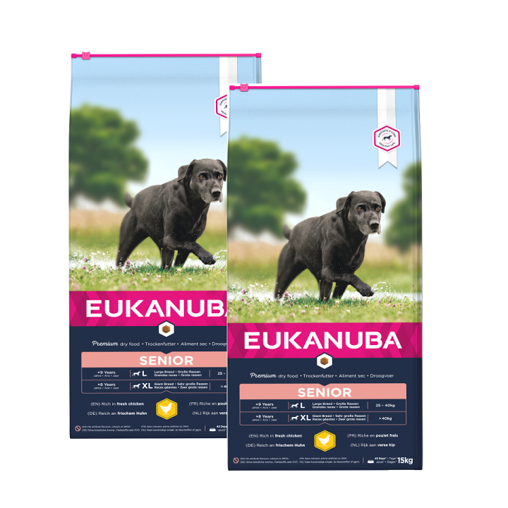 EUKANUBA Caring Senior Large Breed reich an frischem Huhn 30 kg (2 x 15kg)