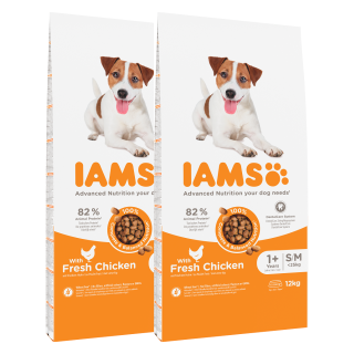 IAMS ProActive Health Adult Small &amp, Medium Breed Chicken 24 kg (2 x 12 kg)