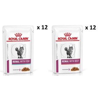ROYAL CANIN Renal Feline Fish 12 x 85 g + Beef 12 x 85 g