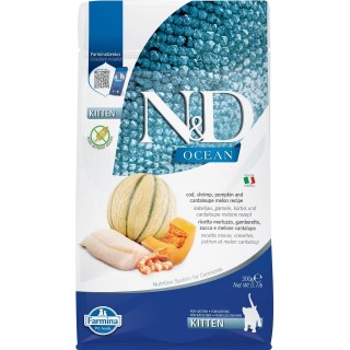 FARMINA N&amp,D Ocean Cat Kitten Kabeljau, Garnelen, Kürbis &amp, Cantaloupe-Melone 300 g