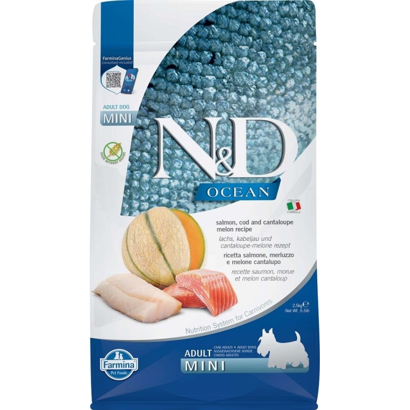 FARMINA N&amp,D Ocean Dog Adult Mini salmon, cod &amp, canatloupe melon 2.5 kg