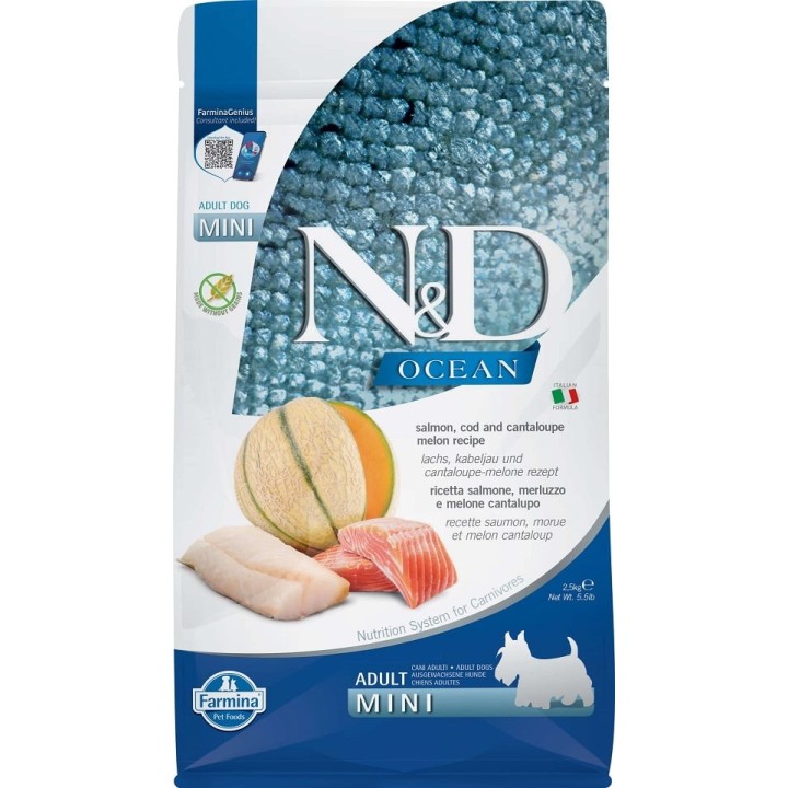 FARMINA N&amp,D Ocean Dog Adult Mini salmon, cod &amp, canatloupe melon 2.5 kg
