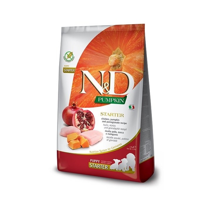 FARMINA N&amp,D Kürbis Hund Welpe Alle Rassen Huhn &amp, Granatapfel 2,5 kg