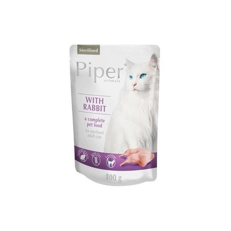 DOLINA NOTECI PIPER Animals Kaninchenfutter für Katzen nach der Sterilisation 100 g