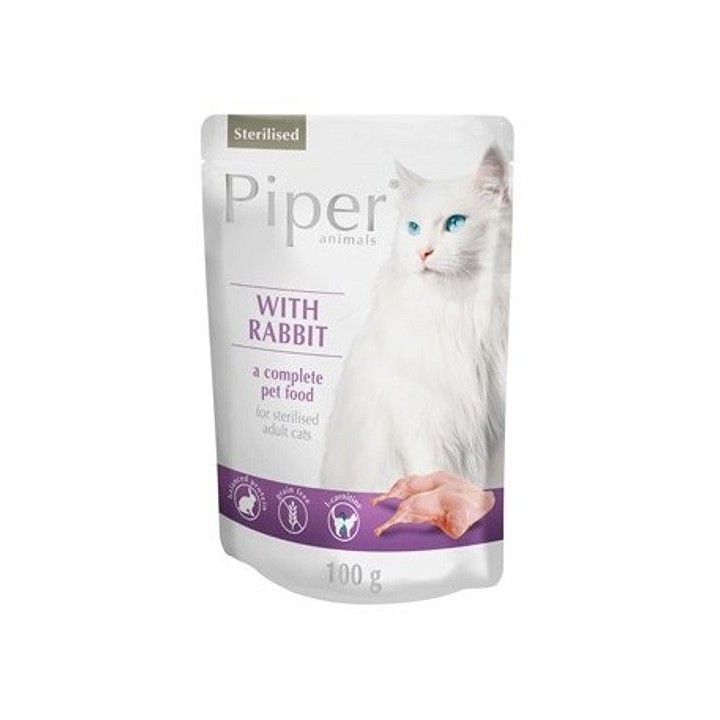 DOLINA NOTECI PIPER Animals Kaninchenfutter für Katzen nach der Sterilisation 100 g