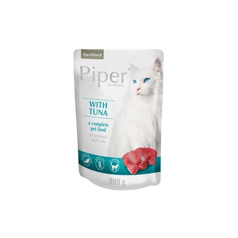 DOLINA NOTECI PIPER Thunfischbeutel 100g Nassfutter für Katzen nach der Sterilisation