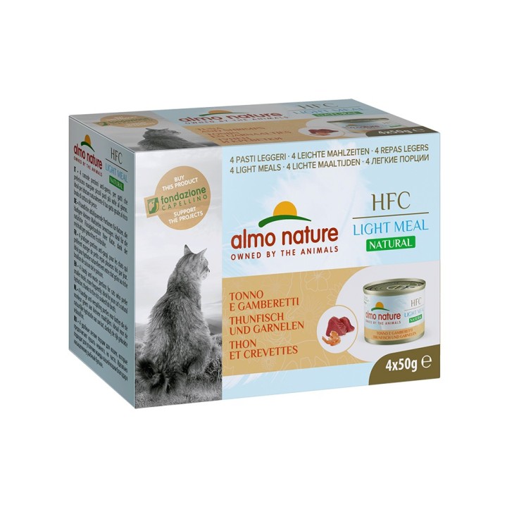Sparpaket Almo Nature HFC Natural Light 24 x 50 g - Thunfisch & Garnelen