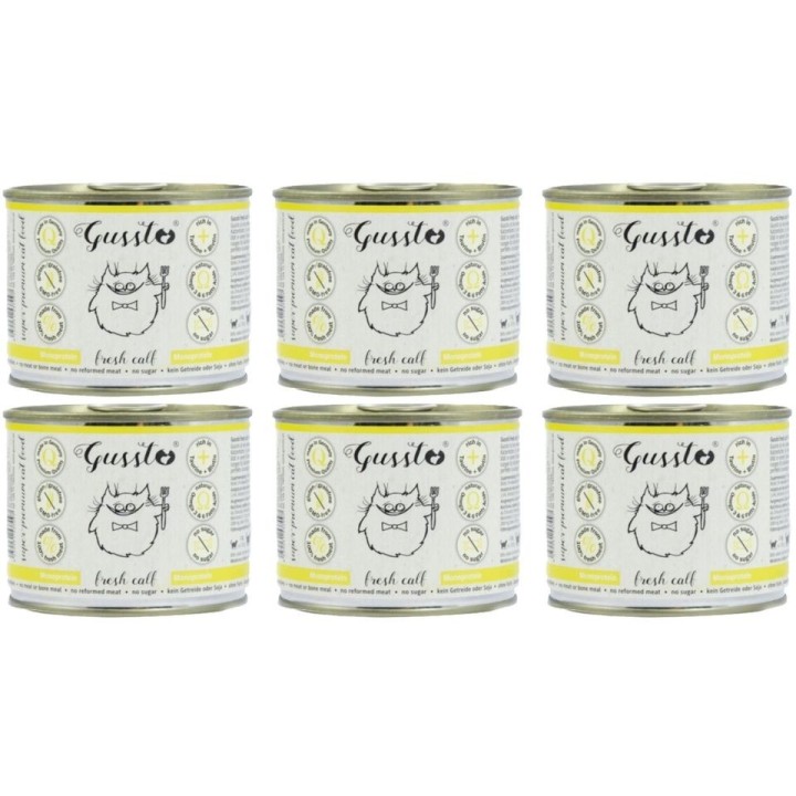 GUSSTO Cat Fresh Calf frisches Kalb 200 g x 6