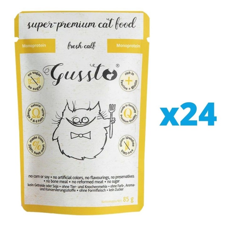 GUSSTO Cat Fresh Calf 24x85 g