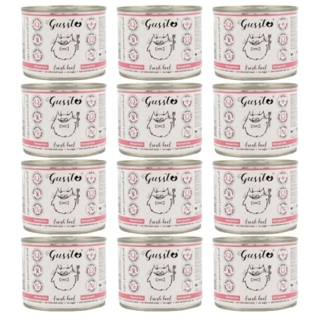 GUSSTO Cat Fresh Beef 12x200 g