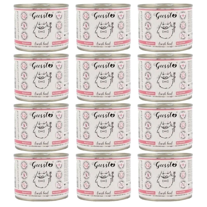 GUSSTO Cat Fresh Beef 12x200 g