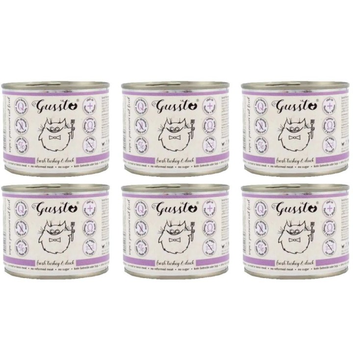 GUSSTO Cat Fresh Turkey &amp, Duck 6x200 g