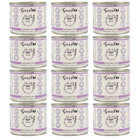 GUSSTO Cat Fresh Turkey &amp, Duck 200 g x 12