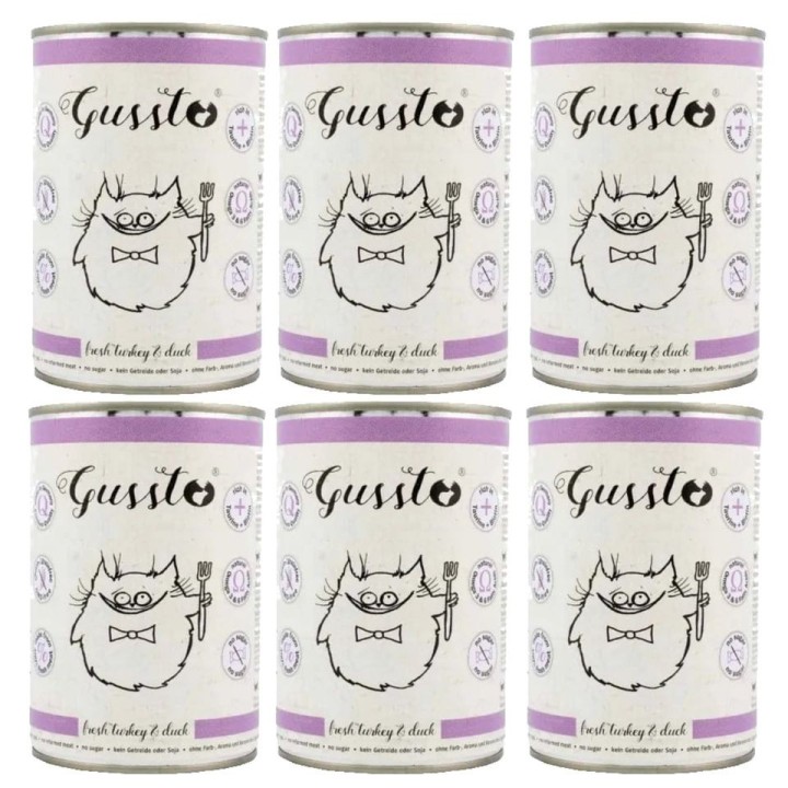 GUSSTO Cat Fresh Turkey &amp, Duck 6x400 g