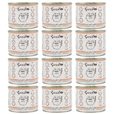 GUSSTO Cat Fresh Calf &amp, Rabbit 200 g x 12