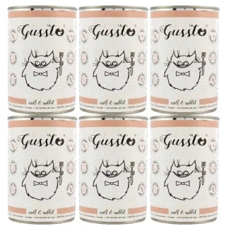 GUSSTO Cat Fresh Calf &amp, Rabbi 6x400 g