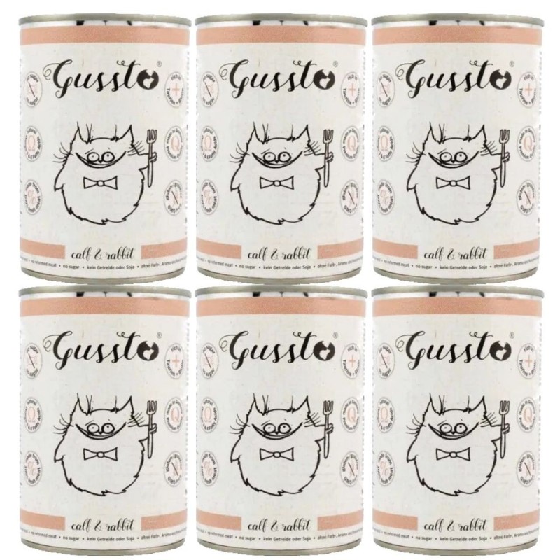 GUSSTO Cat Fresh Calf &amp, Rabbi 6x400 g