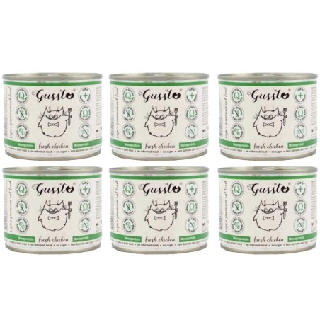 GUSSTO Cat Fresh Chicken FRISCHES HAEHNCHEN 6x200 g