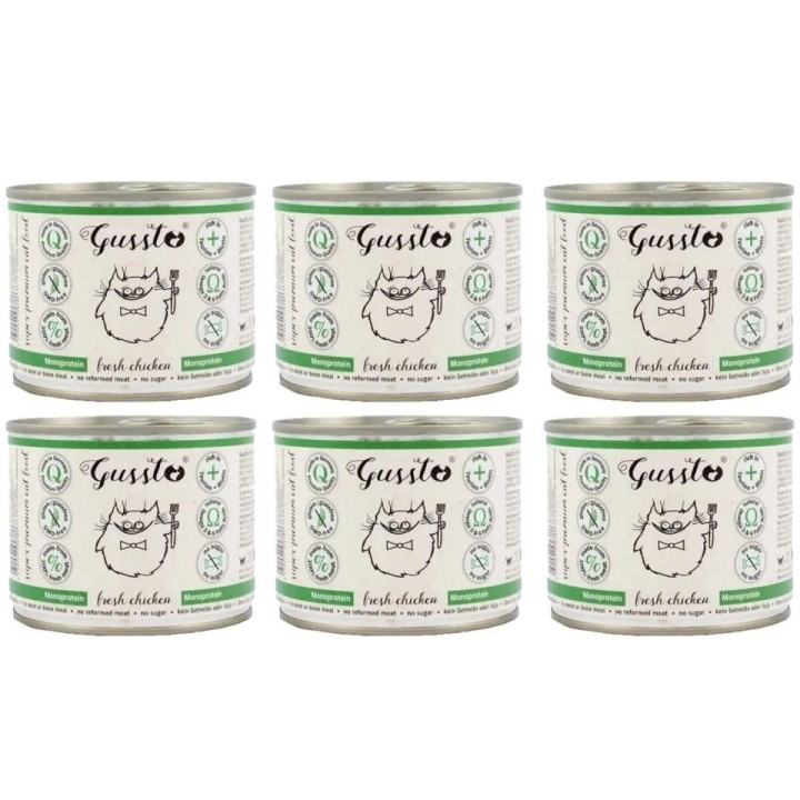 GUSSTO Cat Fresh Chicken FRISCHES HAEHNCHEN 6x200 g
