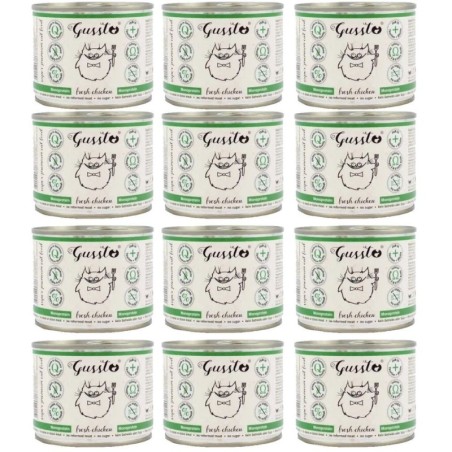 GUSSTO Cat Fresh Chicken FRISCHES HAEHNCHEN 12x200 g