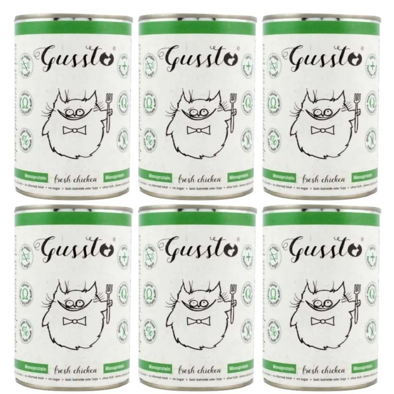 GUSSTO Cat Fresh Chicken FRISCHES HAEHNCHEN 6x400 g