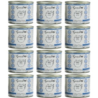 GUSSTO Cat Fresh Turkey&amp,Tuna FRISCHES TRUTHAHN UND THUNFISCH 12x200 g