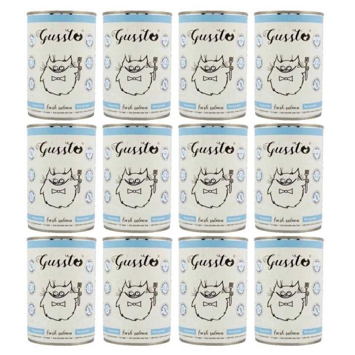 GUSSTO Cat Fresh Salmon 400 g x 12