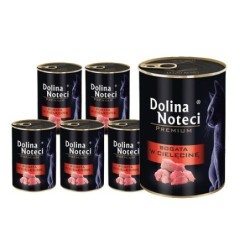 DOLINA NOTECI Premium Kalbfleisch reichhaltig für erwachsene Katzen 12x400g