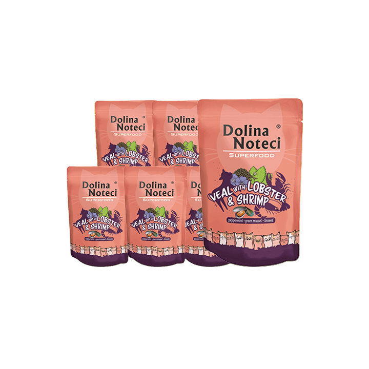 DOLINA NOTECI Superfood Hummer und Garnelen 10x85g Nassfutter für Katzen