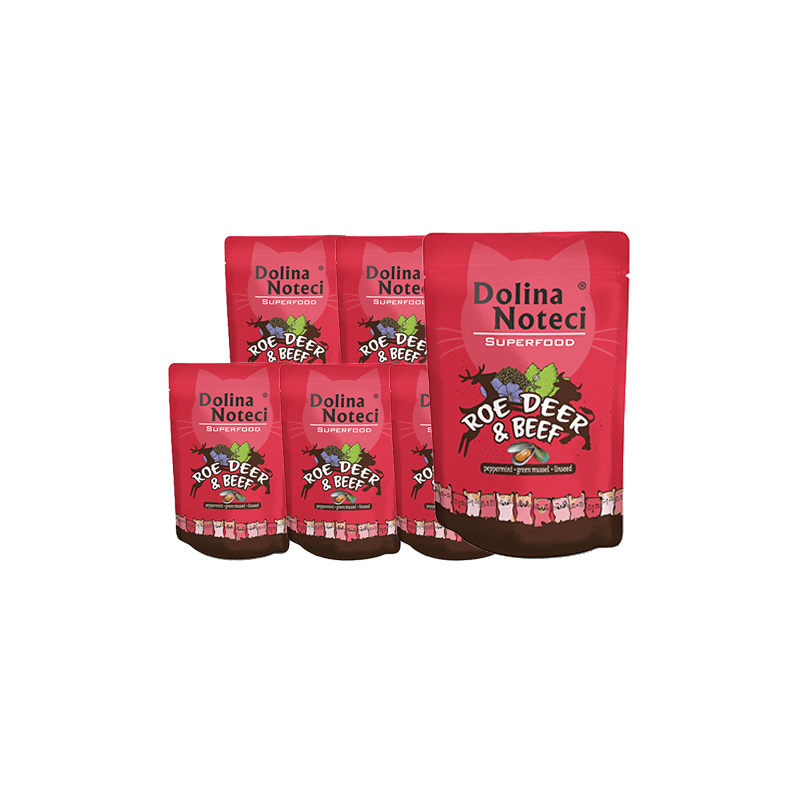 DOLINA NOTECI Superfood Reh und Rind 10x85g Katzennassfutter