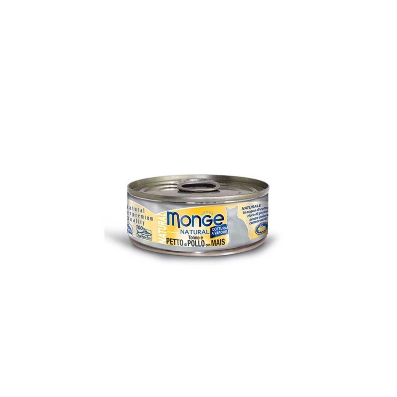 MONGE Natural Cat Thunfisch mit Huhn und Mais 80 g