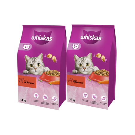 WHISKAS Adult Rind und Karotte 2x14kg