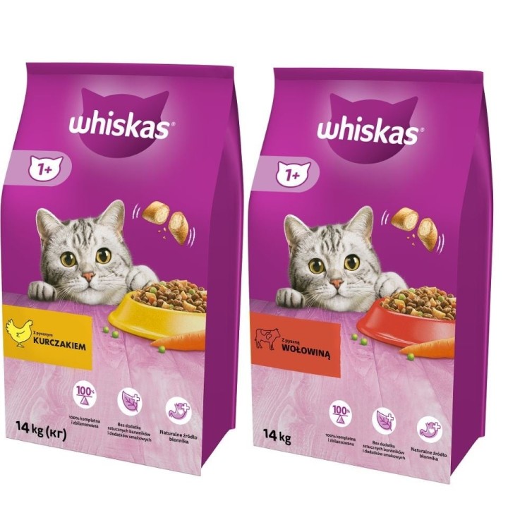 WHISKAS Adult Rind und Karotte 14kg + WHISKAS Adult Rind und Karotte 14kg