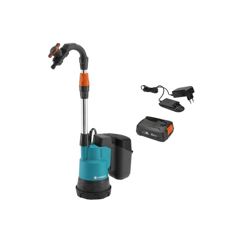 GARDENA Akku-Regenfasspumpe 2000/2 18V P4A Ready-To-Use Set