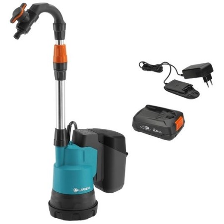 GARDENA Akku-Regenfasspumpe 2000/2 18V P4A Ready-To-Use Set